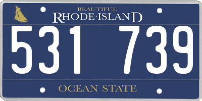 RI license plate 531739