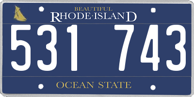 RI license plate 531743