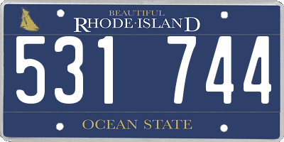 RI license plate 531744