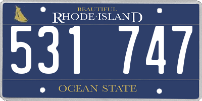 RI license plate 531747