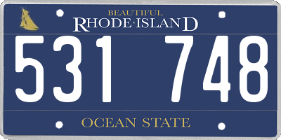 RI license plate 531748