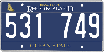 RI license plate 531749