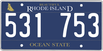 RI license plate 531753