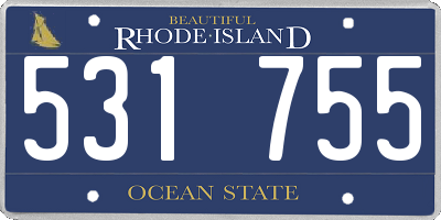 RI license plate 531755