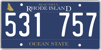 RI license plate 531757