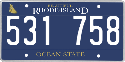 RI license plate 531758