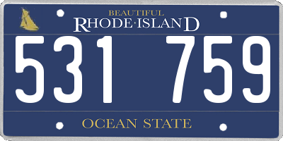 RI license plate 531759