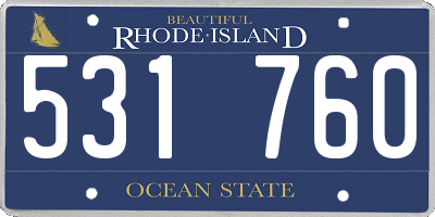 RI license plate 531760