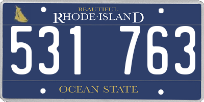 RI license plate 531763