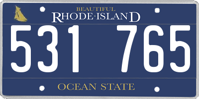 RI license plate 531765