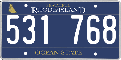 RI license plate 531768