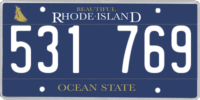 RI license plate 531769