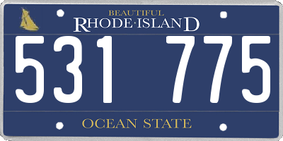 RI license plate 531775