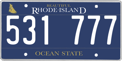 RI license plate 531777