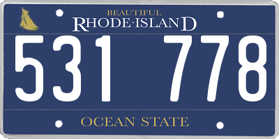 RI license plate 531778