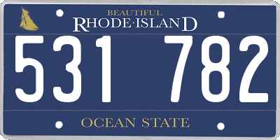 RI license plate 531782