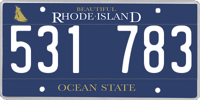 RI license plate 531783