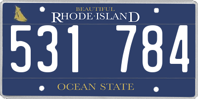 RI license plate 531784