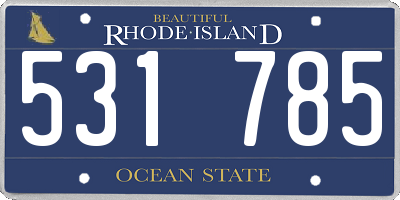 RI license plate 531785