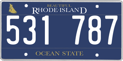 RI license plate 531787