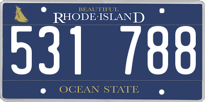 RI license plate 531788