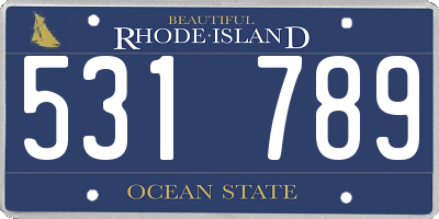 RI license plate 531789