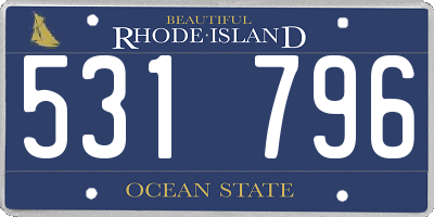 RI license plate 531796