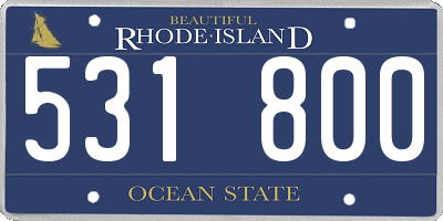 RI license plate 531800