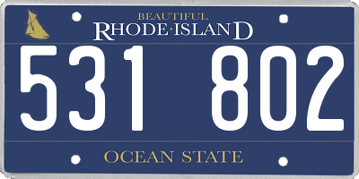 RI license plate 531802