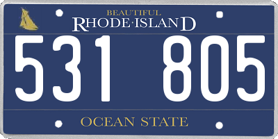 RI license plate 531805