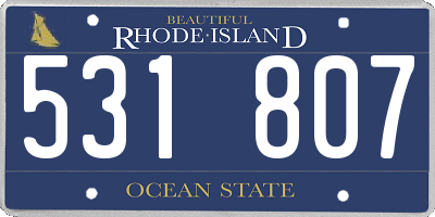 RI license plate 531807