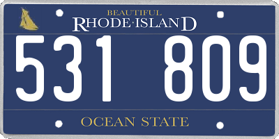 RI license plate 531809