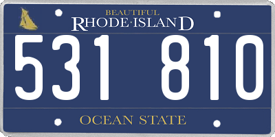 RI license plate 531810