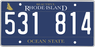 RI license plate 531814