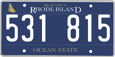RI license plate 531815