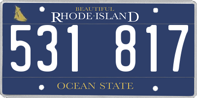 RI license plate 531817