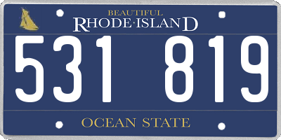 RI license plate 531819