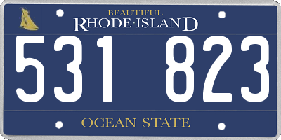 RI license plate 531823