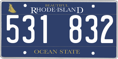 RI license plate 531832