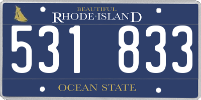 RI license plate 531833