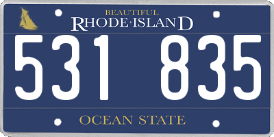 RI license plate 531835
