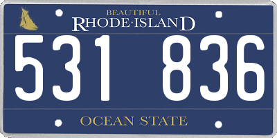 RI license plate 531836