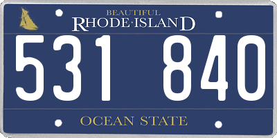RI license plate 531840