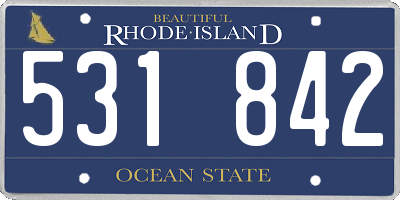 RI license plate 531842
