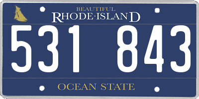 RI license plate 531843