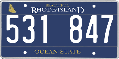 RI license plate 531847