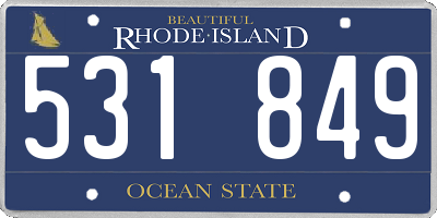 RI license plate 531849