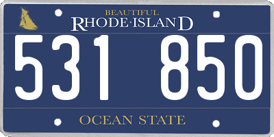 RI license plate 531850