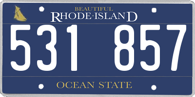 RI license plate 531857