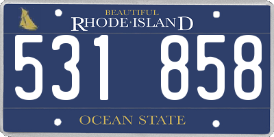 RI license plate 531858